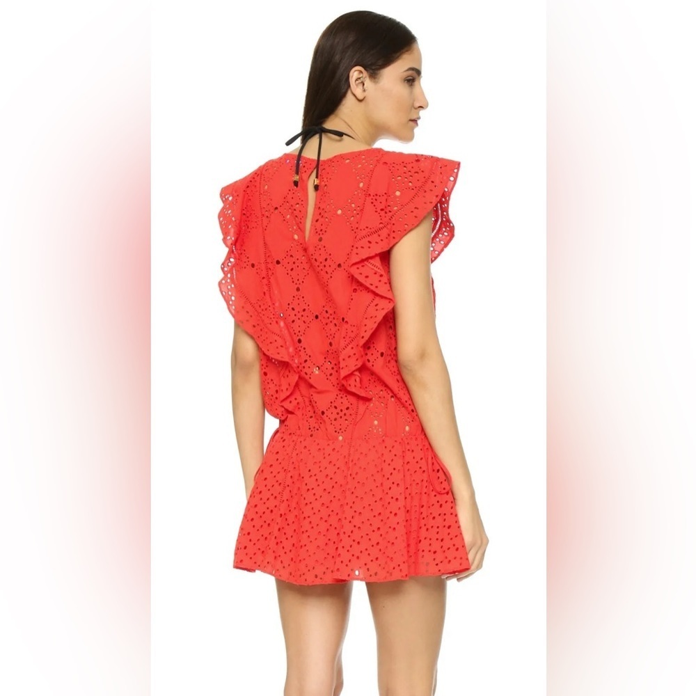 PARKER BEACH Antigua Sleeveless Eyelet 100% Cotton Cover-Up Dress Sz M - Picture 3 of 11